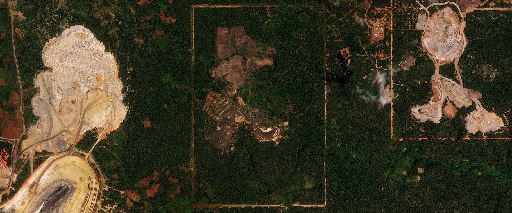 Satellite image of Shinkolobwe mine