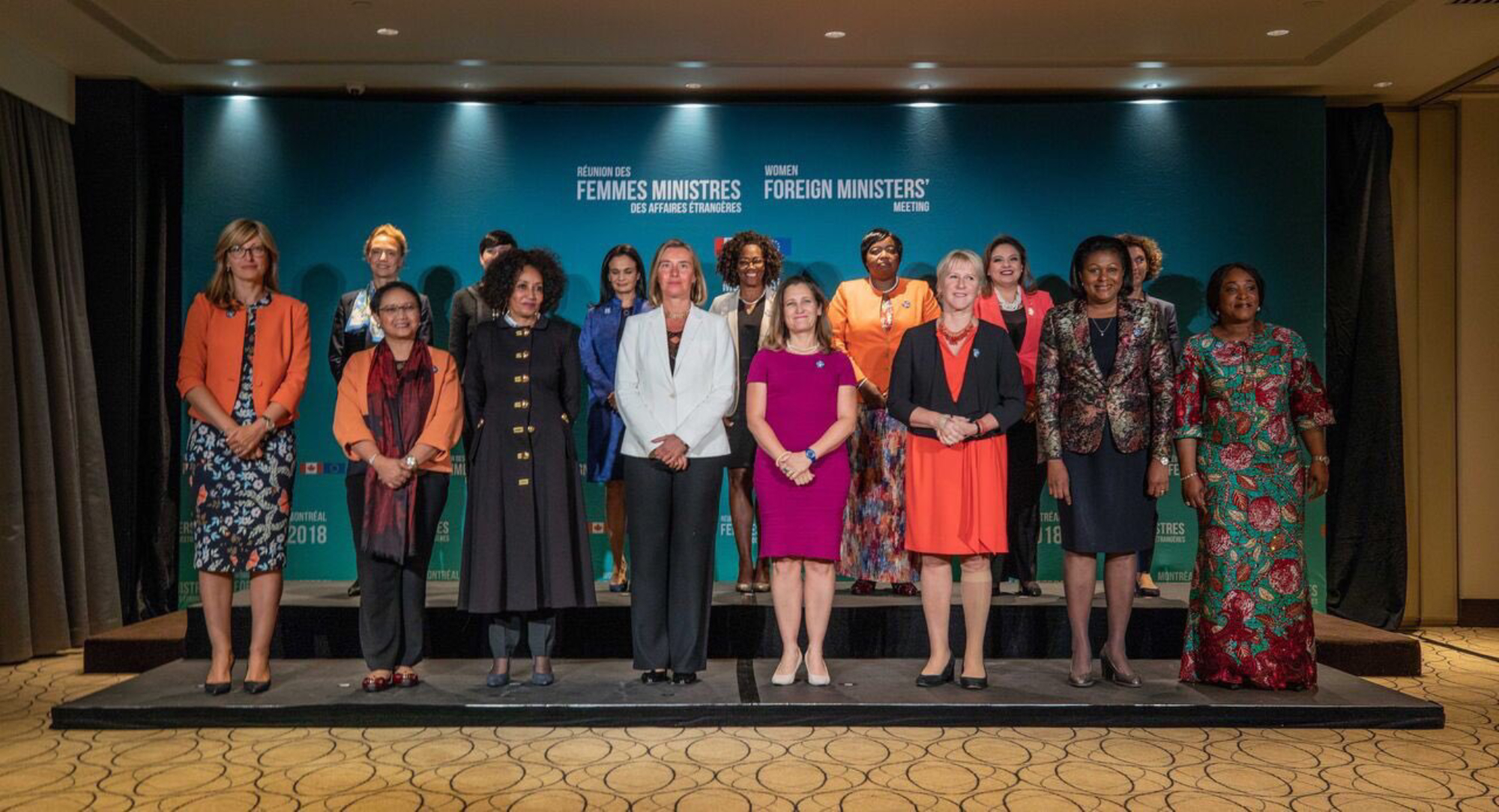 Women Foreign Ministers’ Meeting (WFMM) in Montréal, September 2018. Photo from Twitter profile of Pelayo Castro.