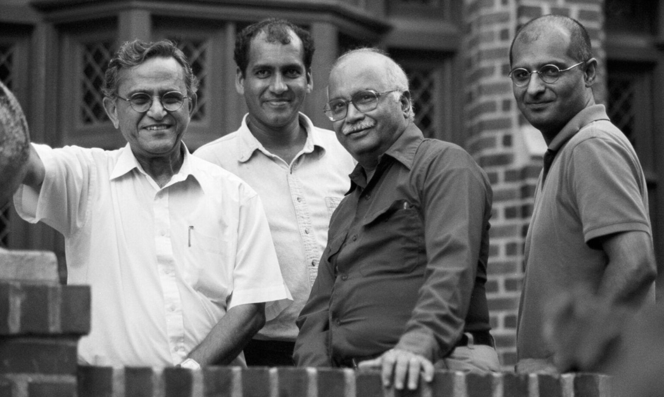 Princeton’s Project on Peace and Security in South Asia brought together physicists from India and Pakistan for 20 years to research and address nuclear dangers in the sub-continent. From left: A.H. Nayyar, M.V. Ramana, R. Rajaraman and Zia Mian (Photo by Pavel Podvig).