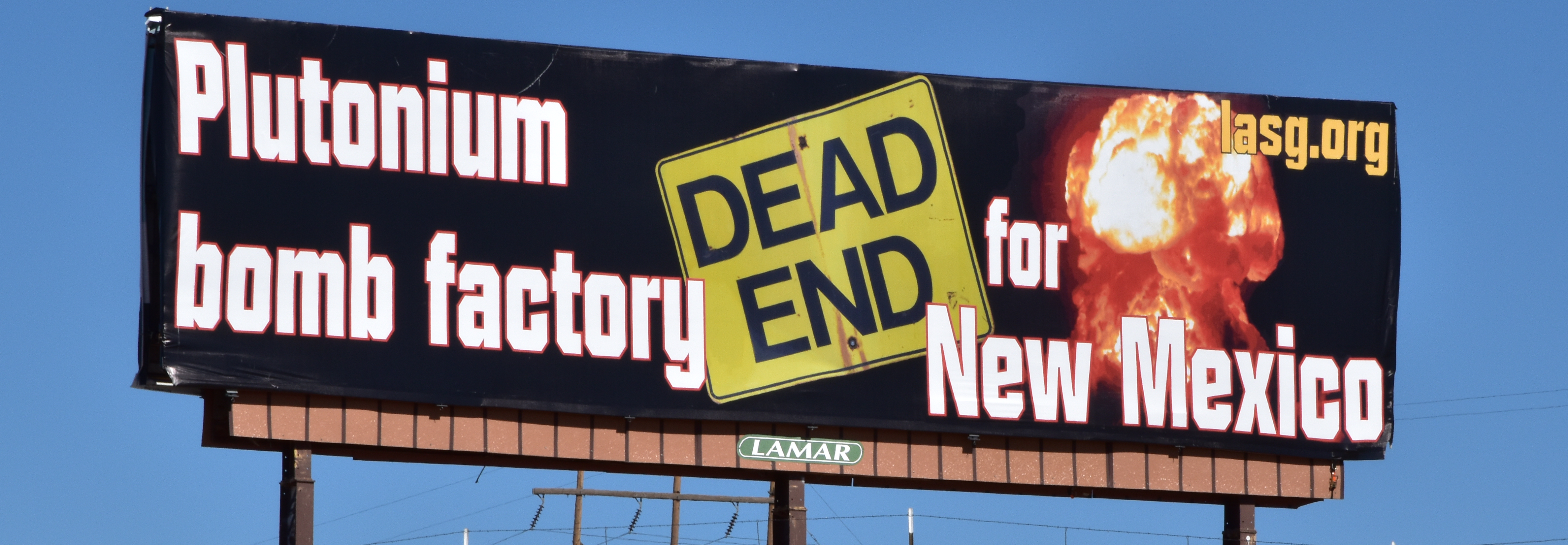 Los Alamos Study Group billboard