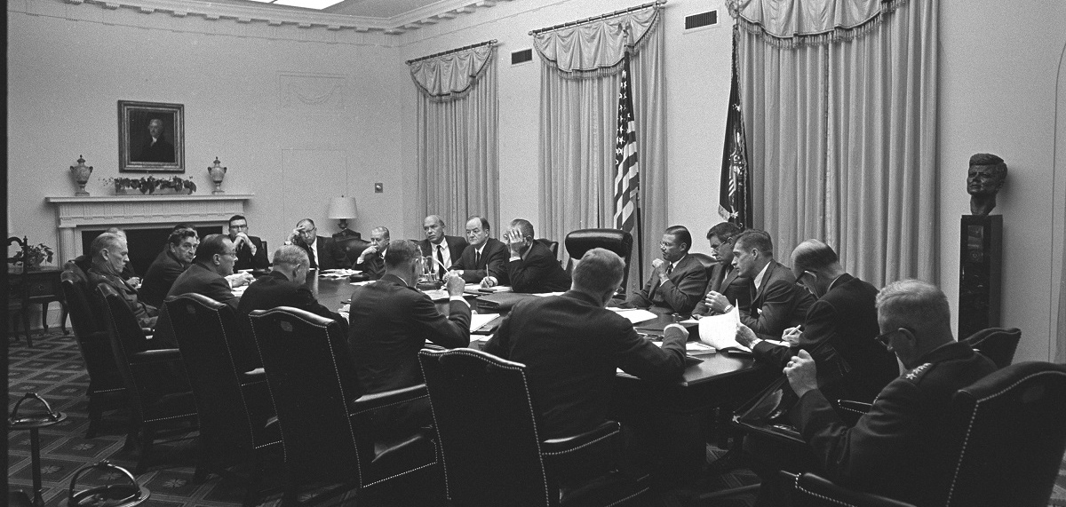 President Lyndon B. Johnson and advisers