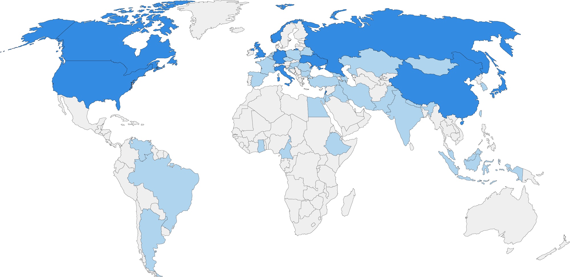 Map of all hosts and participants